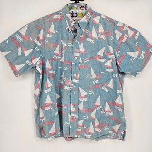 Vintage Kahala‎ Shirt Mens XXL Reverse Print Short Sleeve Graphic AOP FLAWS